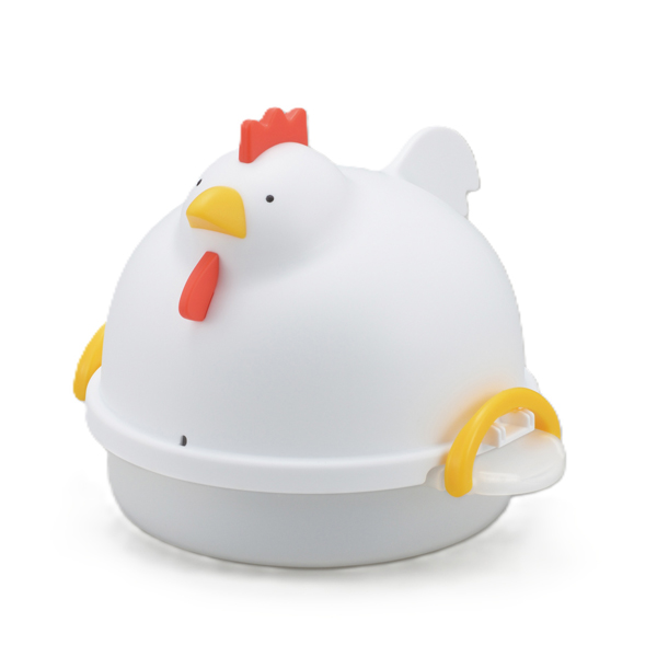 レンジでらくチン！ゆでたまご　にわとり型　ホワイト