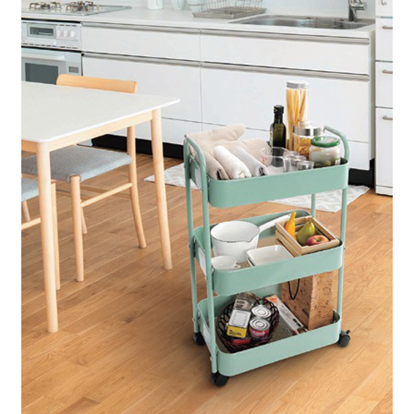 グリンデイ　組立式スチールパイプ3段ラック　