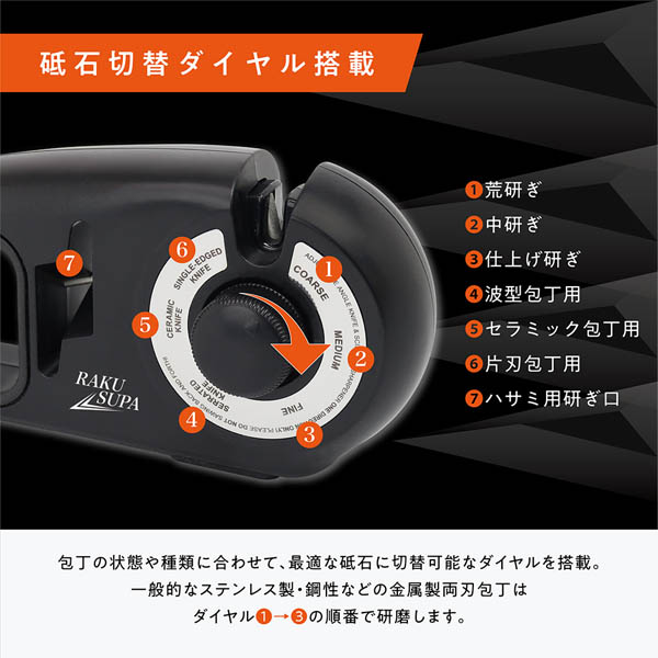 【6枚⇒4枚】7way包丁研ぎ器 ラクスパ
